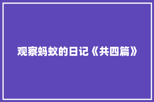 观察蚂蚁的日记《共四篇》