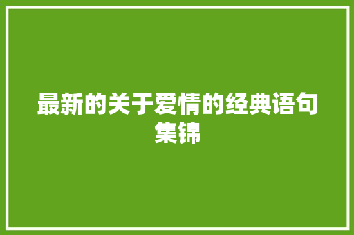 最新的关于爱情的经典语句集锦 申请书范文