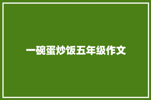 一碗蛋炒饭五年级作文