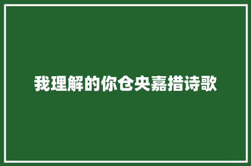 我理解的你仓央嘉措诗歌 申请书范文