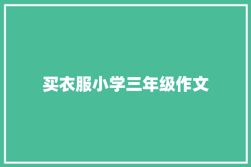 买衣服小学三年级作文