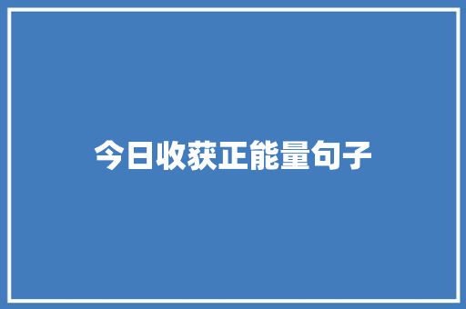 今日收获正能量句子