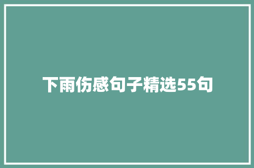 下雨伤感句子精选55句