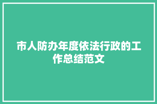 市人防办年度依法行政的工作总结范文