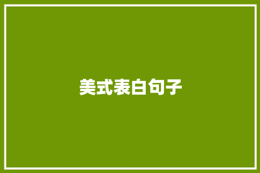 美式表白句子 商务邮件范文