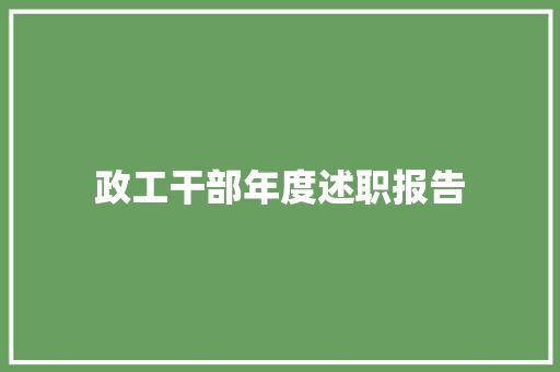 政工干部年度述职报告