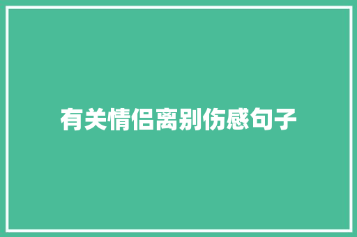 有关情侣离别伤感句子 商务邮件范文