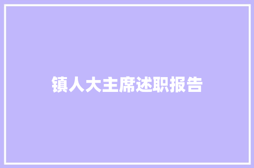 镇人大主席述职报告