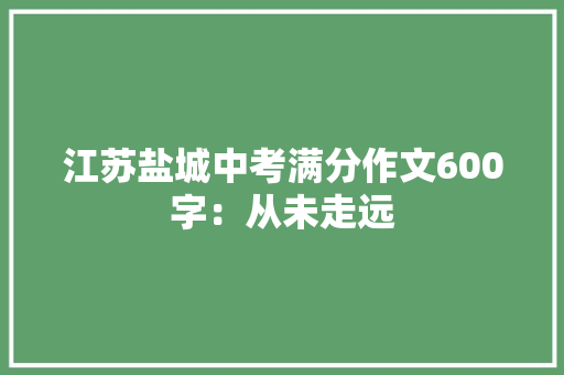 江苏盐城中考满分作文600字：从未走远