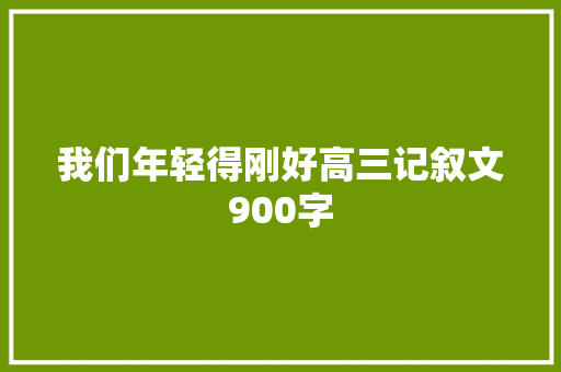 我们年轻得刚好高三记叙文900字 商务邮件范文