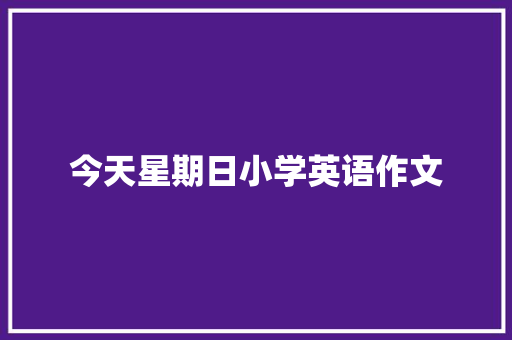 今天星期日小学英语作文