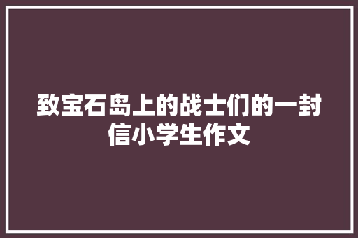 致宝石岛上的战士们的一封信小学生作文