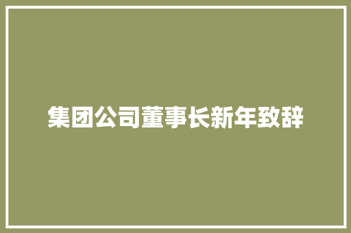 集团公司董事长新年致辞