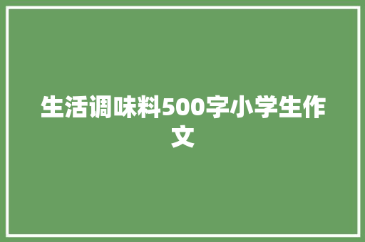 生活调味料500字小学生作文