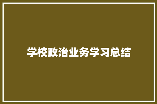 学校政治业务学习总结 综述范文