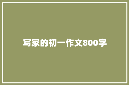 写家的初一作文800字 工作总结范文