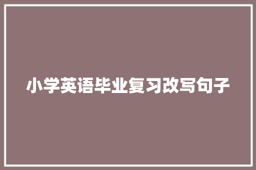 小学英语毕业复习改写句子