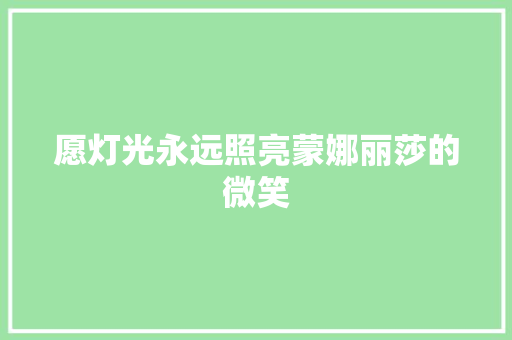 愿灯光永远照亮蒙娜丽莎的微笑 申请书范文