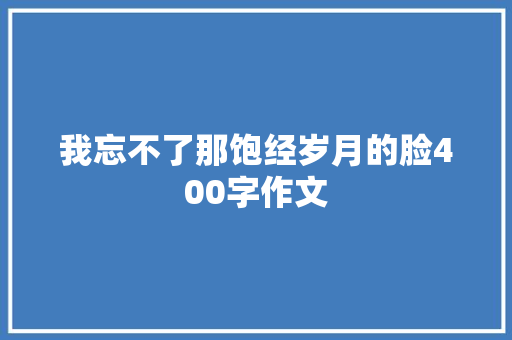 我忘不了那饱经岁月的脸400字作文