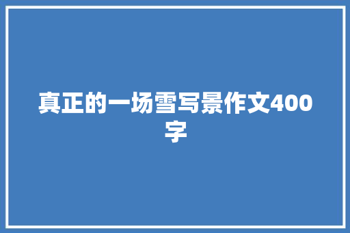 真正的一场雪写景作文400字