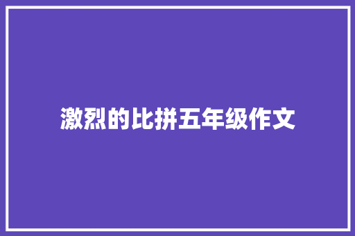 激烈的比拼五年级作文