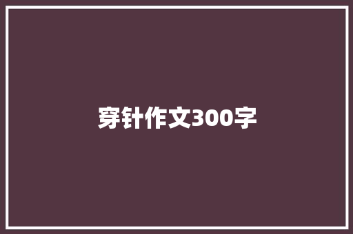 穿针作文300字 申请书范文