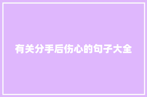 有关分手后伤心的句子大全 报告范文