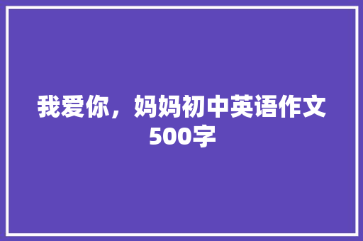 我爱你，妈妈初中英语作文500字