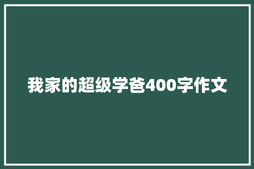 我家的超级学爸400字作文 会议纪要范文