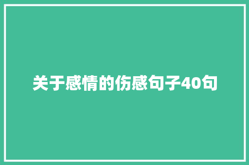 关于感情的伤感句子40句 致辞范文