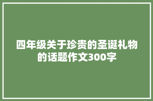 四年级关于珍贵的圣诞礼物的话题作文300字