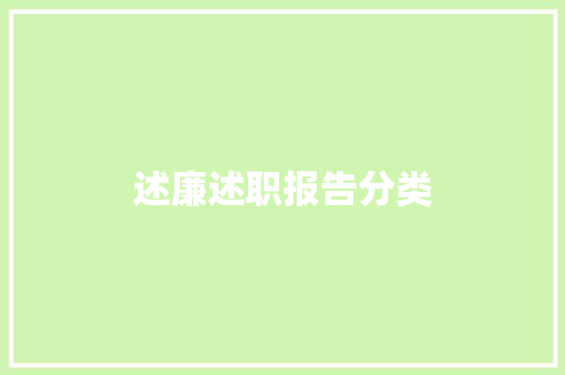 述廉述职报告分类