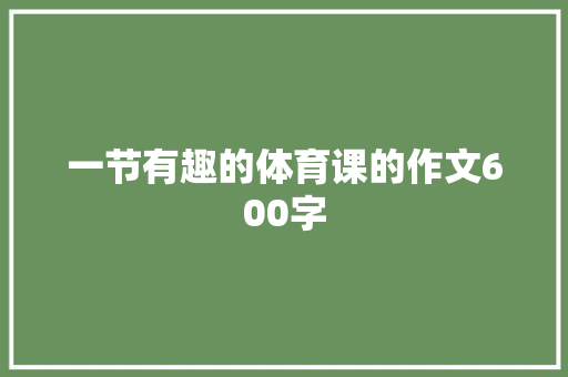 一节有趣的体育课的作文600字