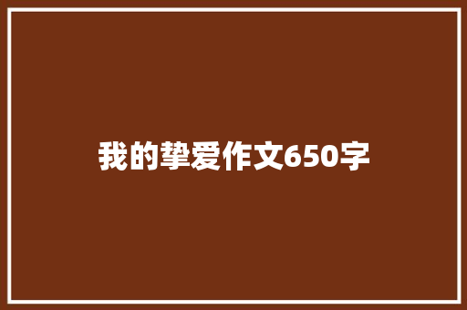 我的挚爱作文650字