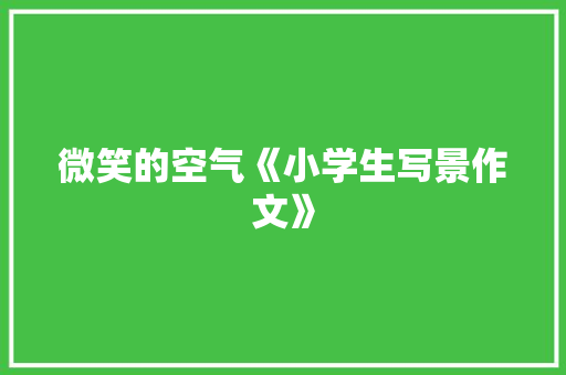 微笑的空气《小学生写景作文》