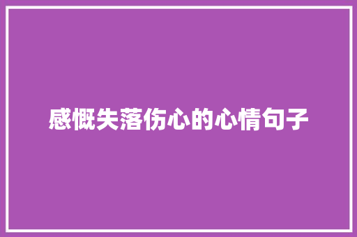 感慨失落伤心的心情句子 论文范文