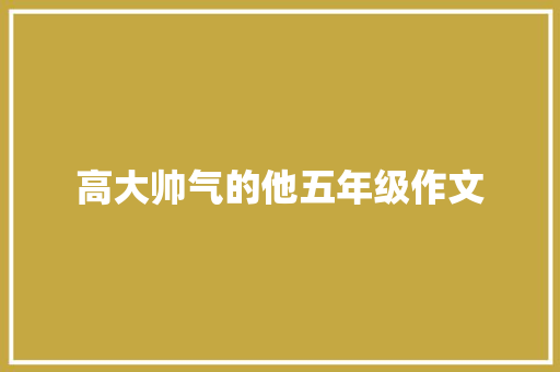 高大帅气的他五年级作文 生活范文