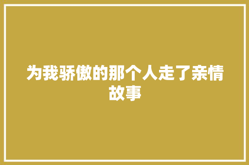 为我骄傲的那个人走了亲情故事