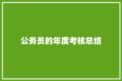 公务员的年度考核总结