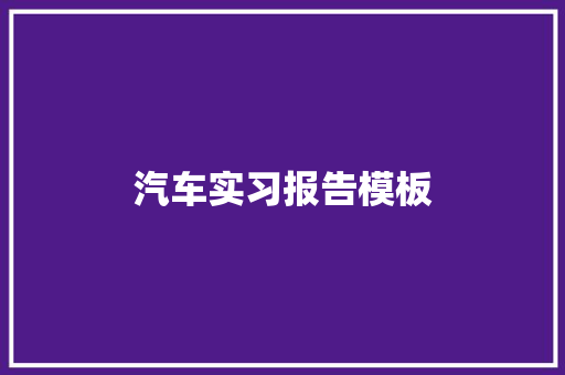 汽车实习报告模板