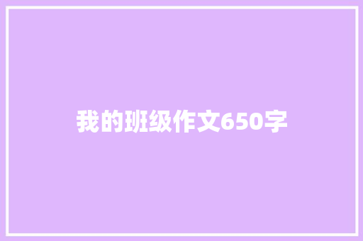 我的班级作文650字