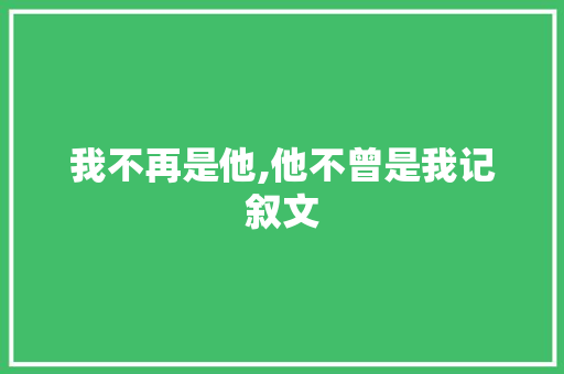 我不再是他,他不曾是我记叙文