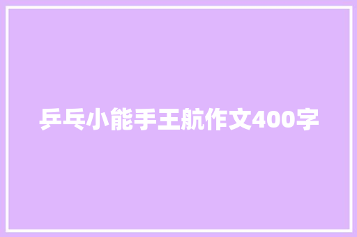 乒乓小能手王航作文400字