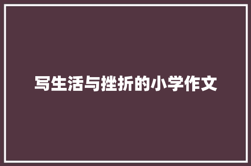 写生活与挫折的小学作文