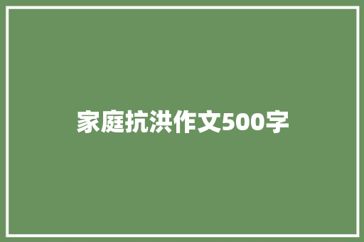 家庭抗洪作文500字