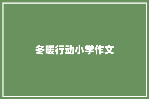 冬暖行动小学作文