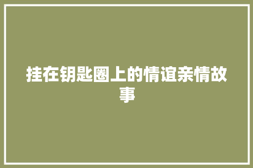 挂在钥匙圈上的情谊亲情故事