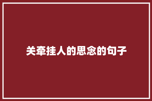 关牵挂人的思念的句子 综述范文