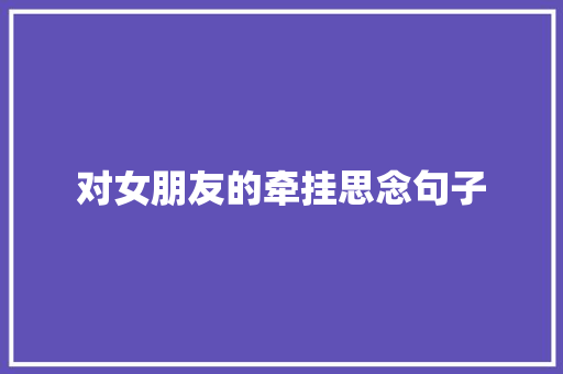 对女朋友的牵挂思念句子 工作总结范文