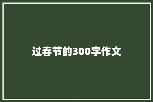 过春节的300字作文